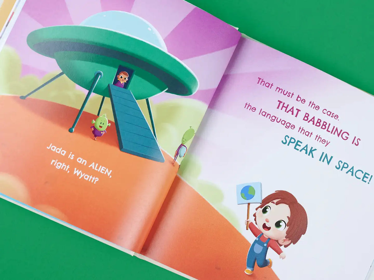 Fun part from the custom big brother book where they are asking themselves if the baby is an alien.