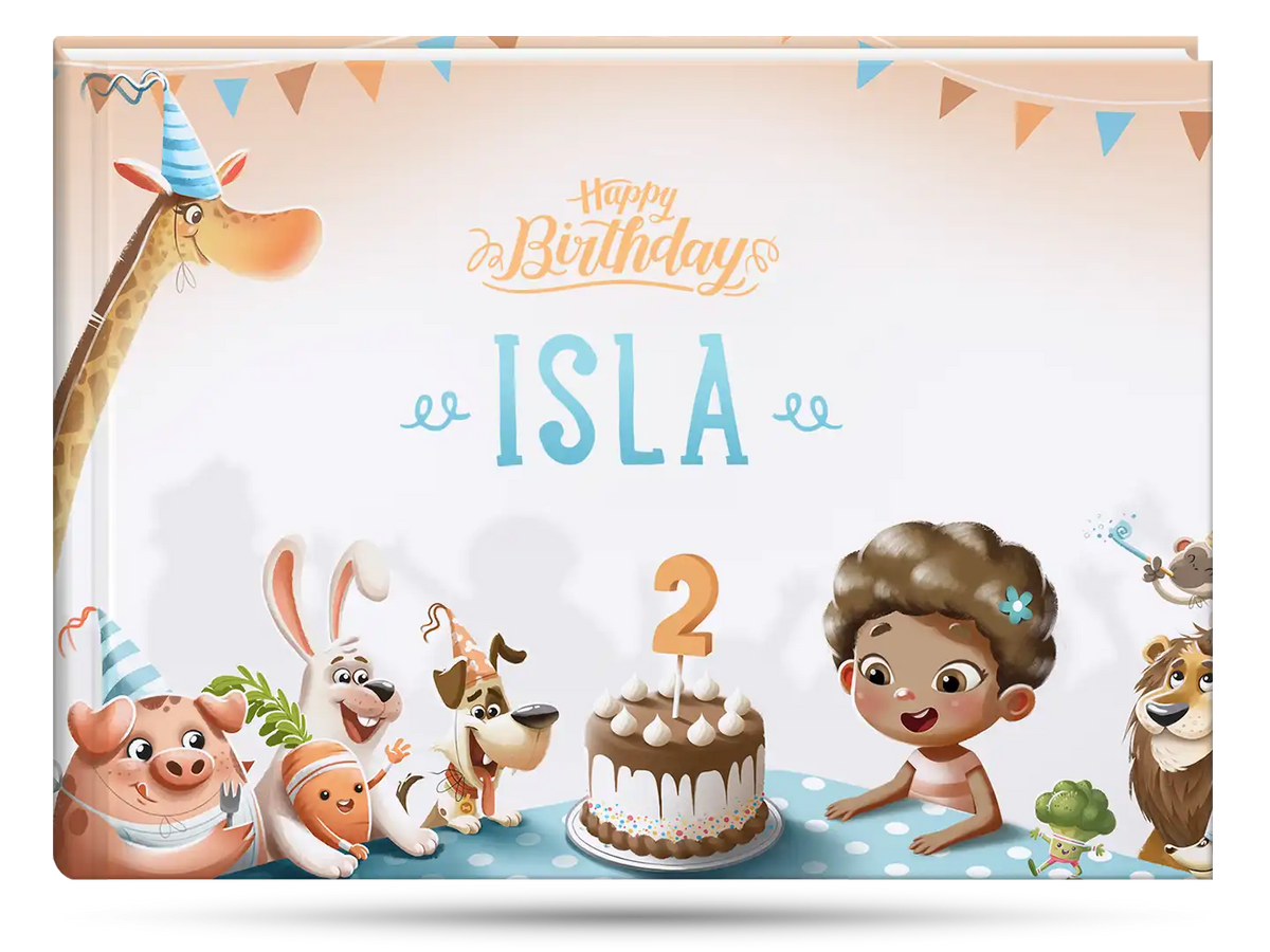 The cover of the personalized birthday book from Hooray Heroes which makes a perfect gift for second birthday.