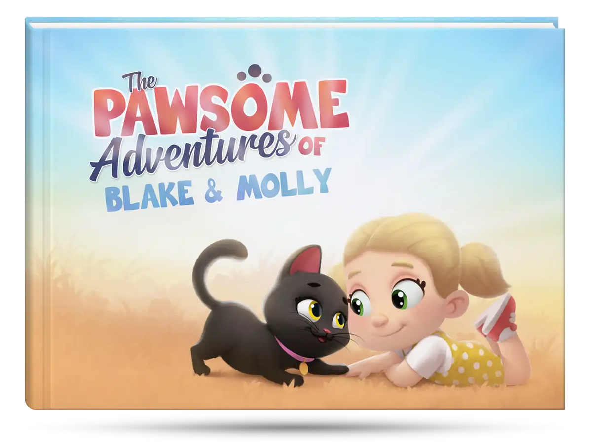 Personalized book for a girl and her cat.