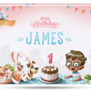 Cover of the personalized birthday book which makes perfect first birthday gift.