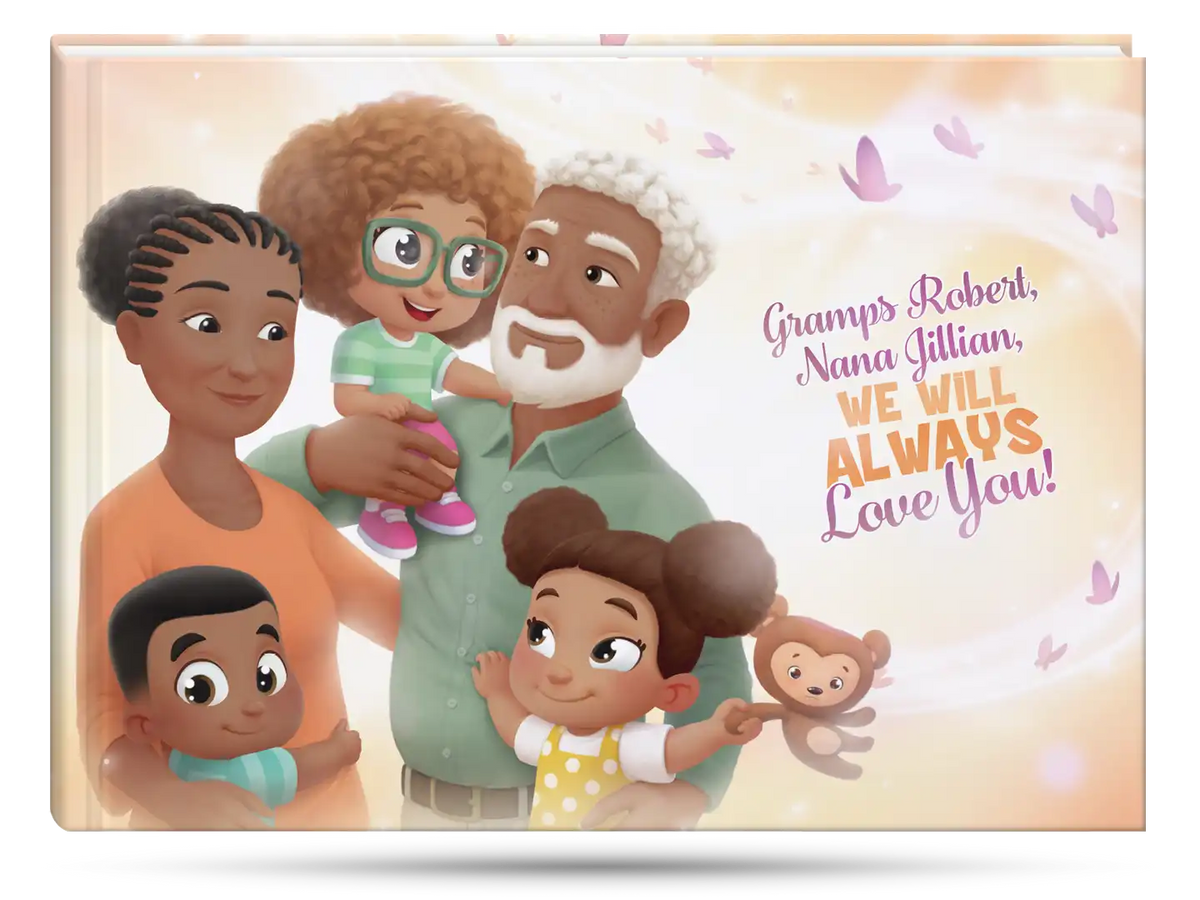 This is the best personalized book for grandparents and 3 grandkids.