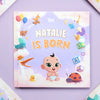 Cover of a personalized newborn book Natalie is born from Hooray Heroes.