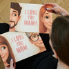 Woman holding a personalized book titled 'I Love You, Mom,' which is the best gift for a mom.