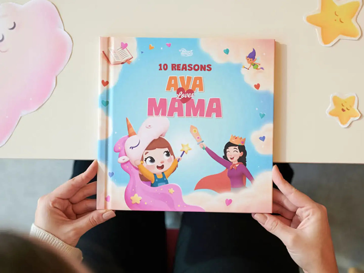 The cover of the personalized book for mom and daughter can also be personalized.