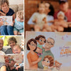 Portfolio of different family reading our Hooray Heroes personalized book for kids and grandparents. The best gift  Christmas gift for grandma.
