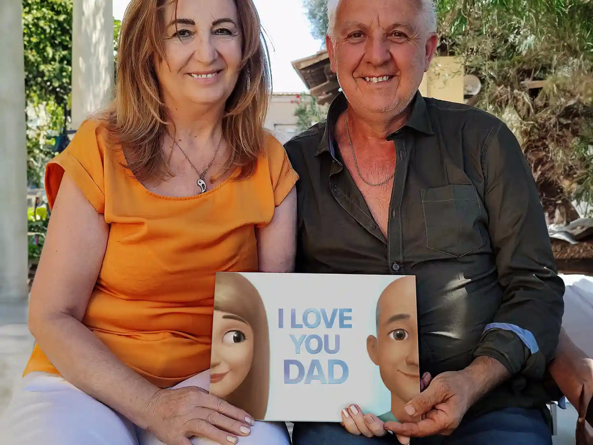 This is the best gift idea from an adult son or daughter: a personalized book where dad and his kid are included.