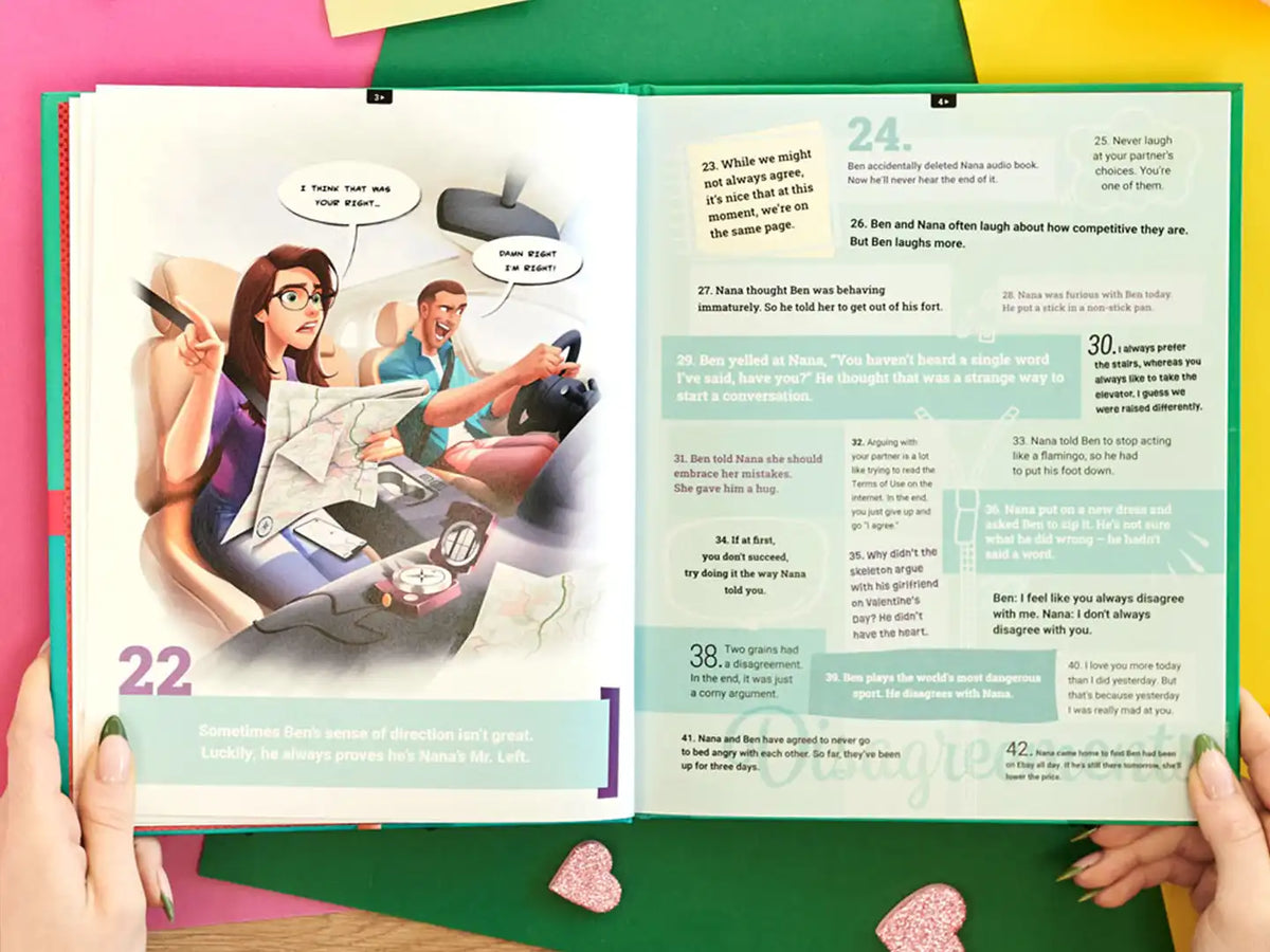 Custom book of jokes for Valentine's day is full of funny jokes and will make you laugh with your partner with love.