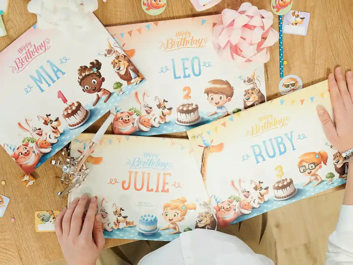 All of our customized birthday books which are perfect for celebrating a baby's first birthday.