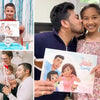 Happy families enjoying their personalized family book which is a great Christmas gift.