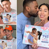 Happy couples holding their perfect anniversary gift—an emotional custom book where you can include the number of days you’ve been together.
