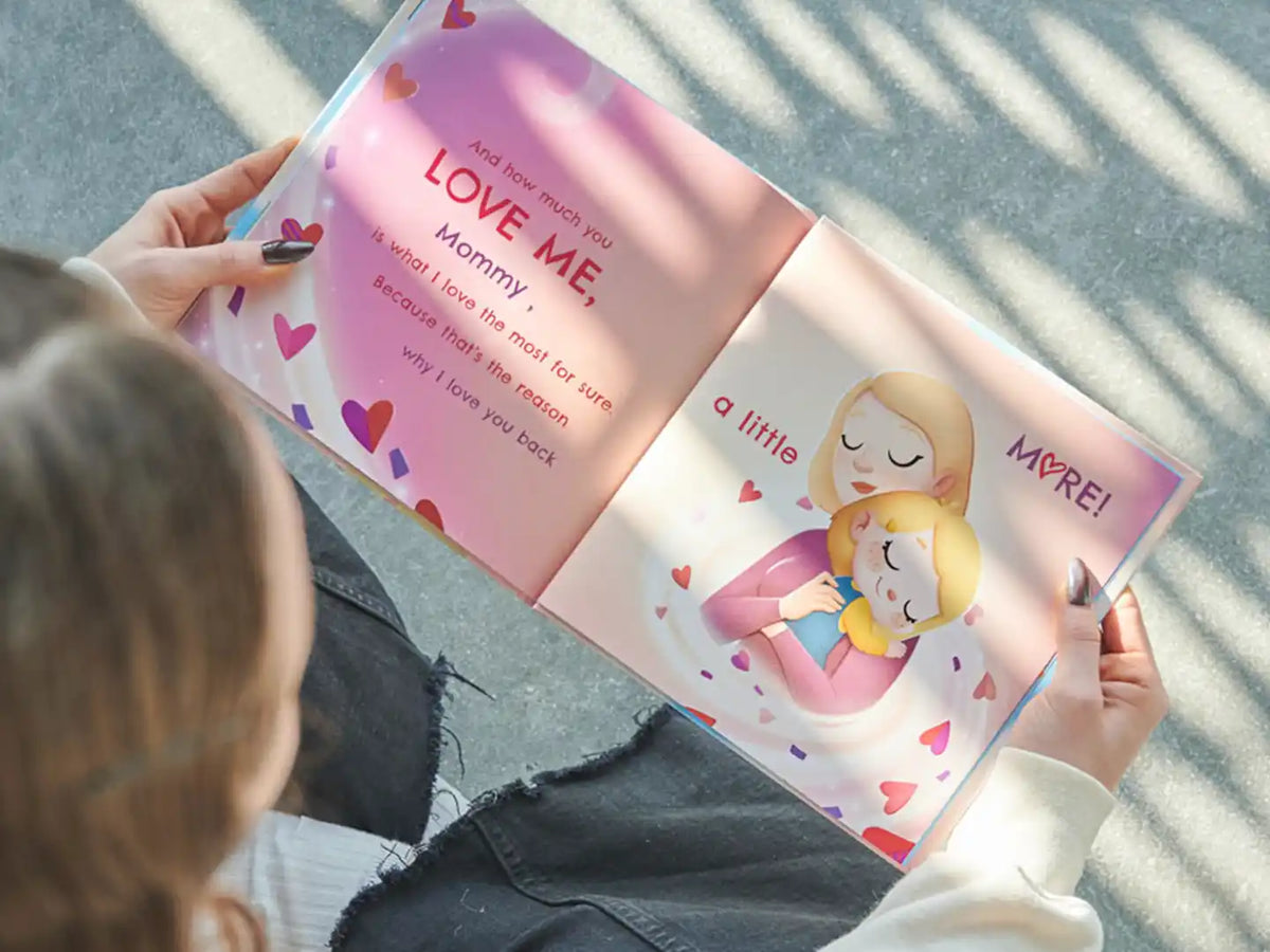 Beautiful illustration from custom kid mom book which is a one-of-a-kind present for Mother’s Day.