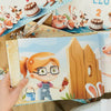 Colorful illustration of the personalized storybook about child's 2nd birthday.