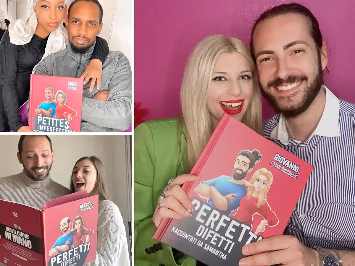 Valentine's Day lovebook: funny illustrations, personalized names, heartfelt poems.