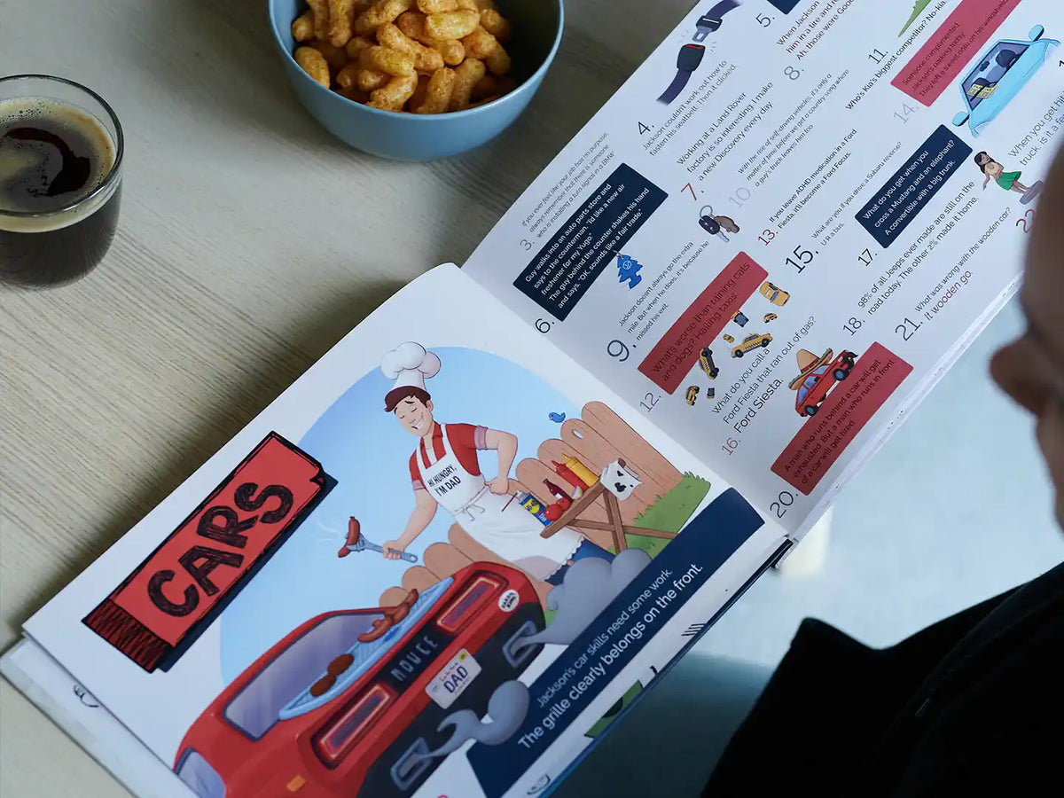 Fun dad jokes book is now personalized and the jokes are organized by themes.