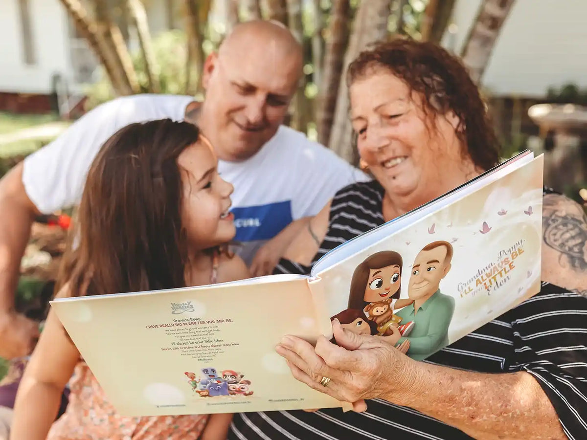 In this keepsake, grandparents will love narrating stories to their grandkids. The best personalized gift idea for grandmothers and grandfathers.