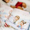 A snowy illustration from the personalized children's Christmas book for two kids, which makes a great Christmas gift.