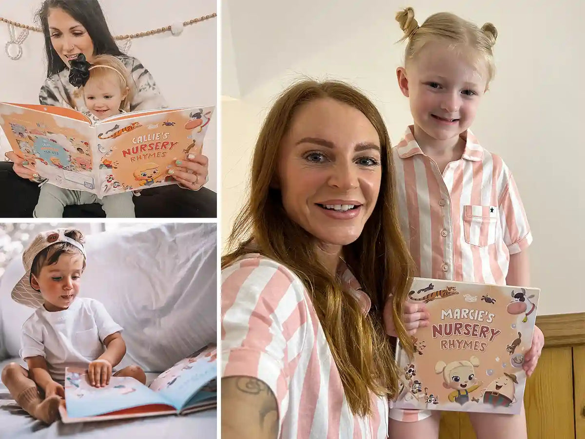 Moms and kids are getting ready for bed with their new personalized book of rhymes.