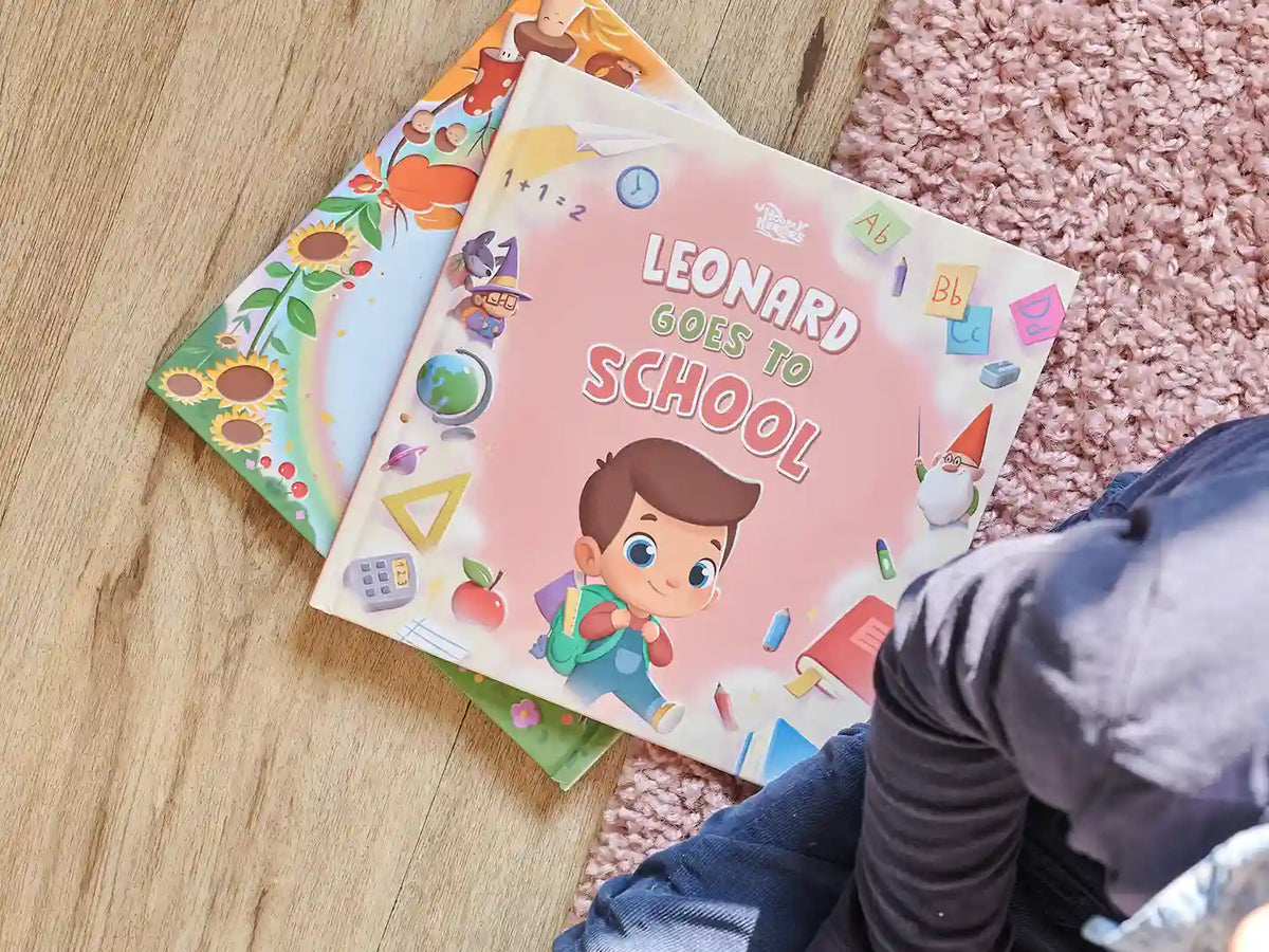 DIY books for kids going back to school are lying on the floor and are a great idea for school starters.