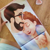 Beautiful illustration of a couple from a personalized couples book which is a great present for Christmas.