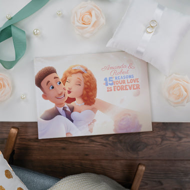 be the wedding's best gift-giver with this personalized lovebook to celebrate newylweds' marriage