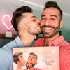 Two boyfriends with their personalized lovebook from Hooray Heroes. Perfect for Valentine's day!