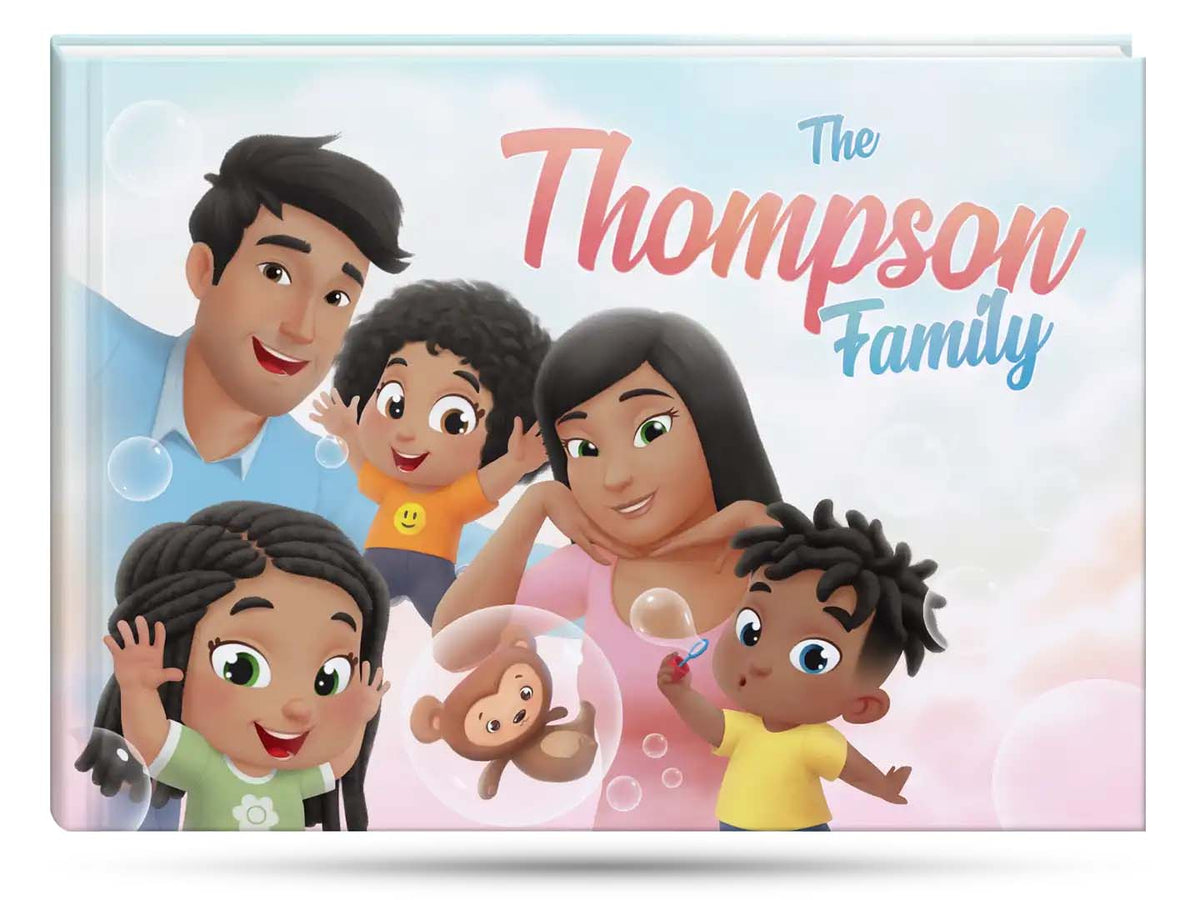 The best family present - a customized adventure book for mommy, daddy, and three children. 