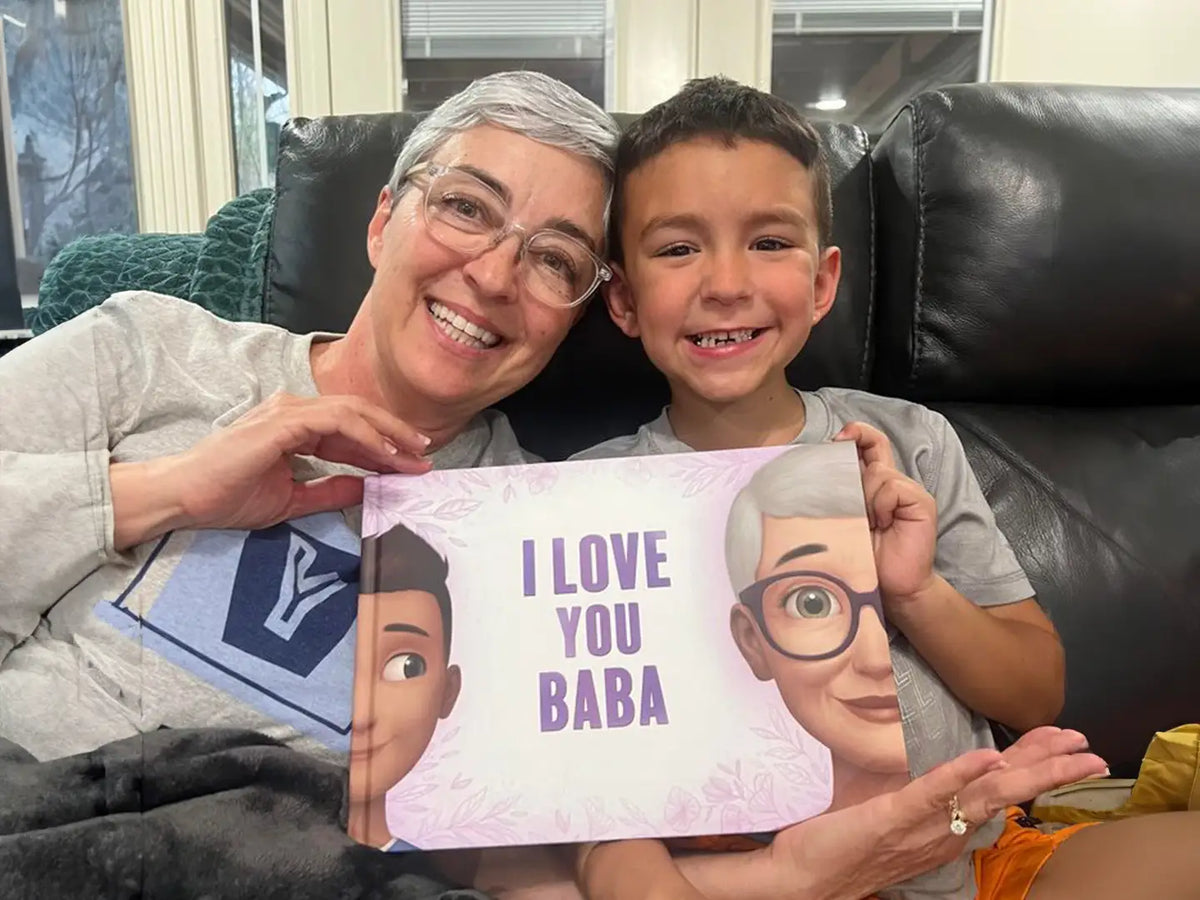 Sweet photo of grandma and grandkid who love their personalized book.
