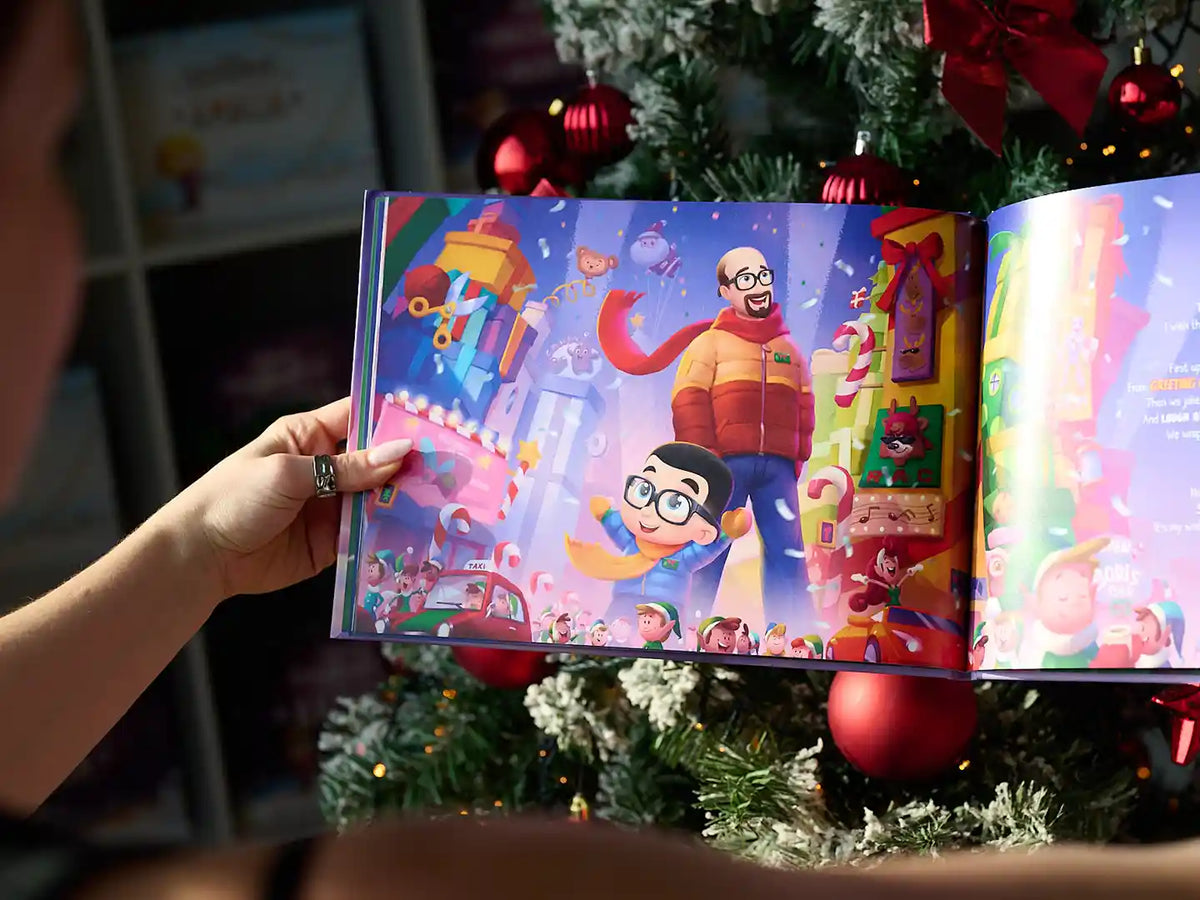 A colorful illustration from Hooray Heroes´ new xmas book for dad.