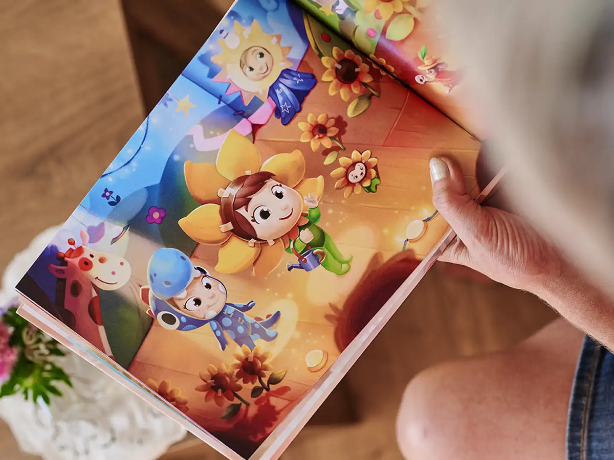 A cute illustration from a personalized book for grandma.