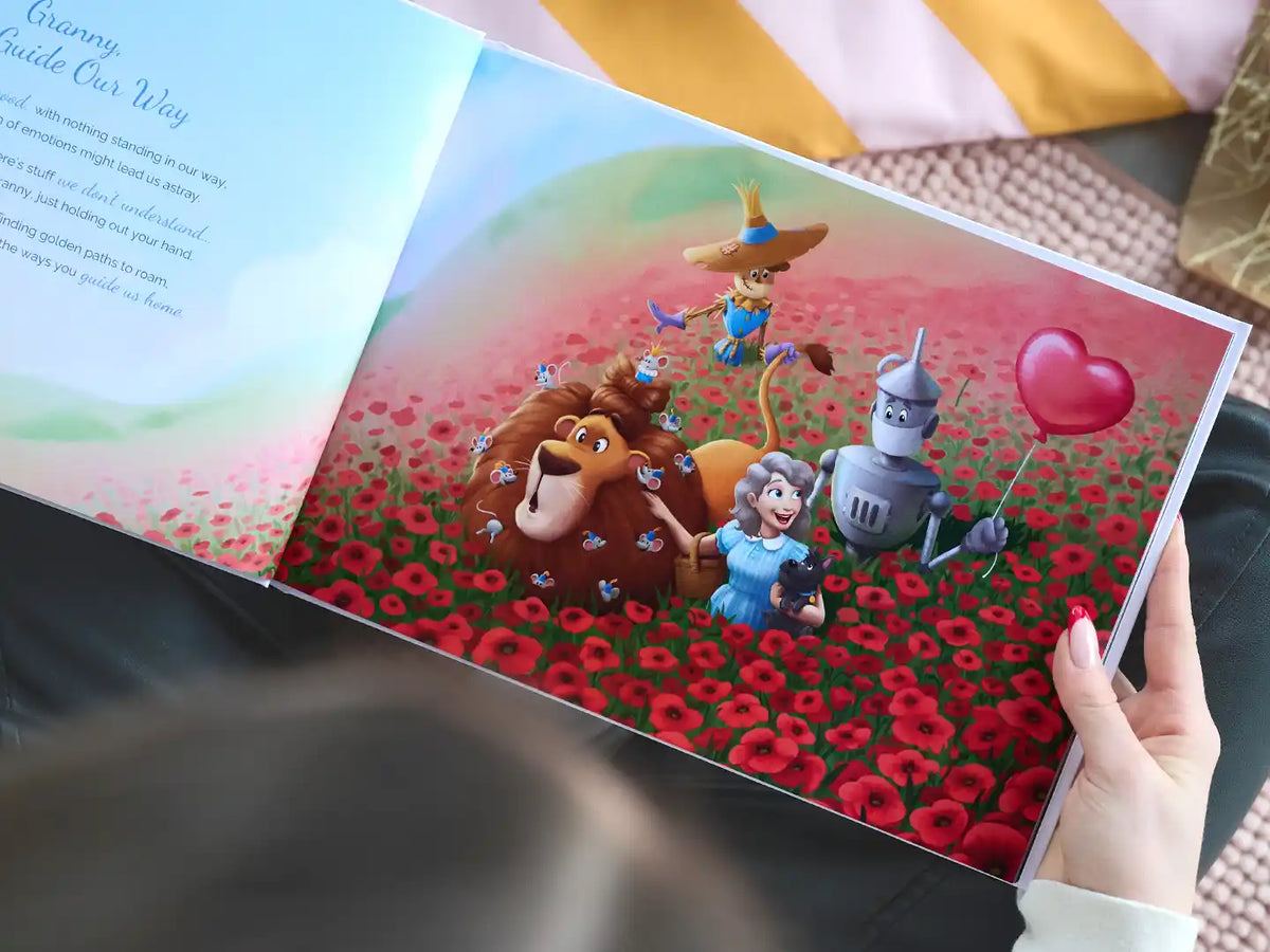 A beautiful illustration from a personalized book for grandma.