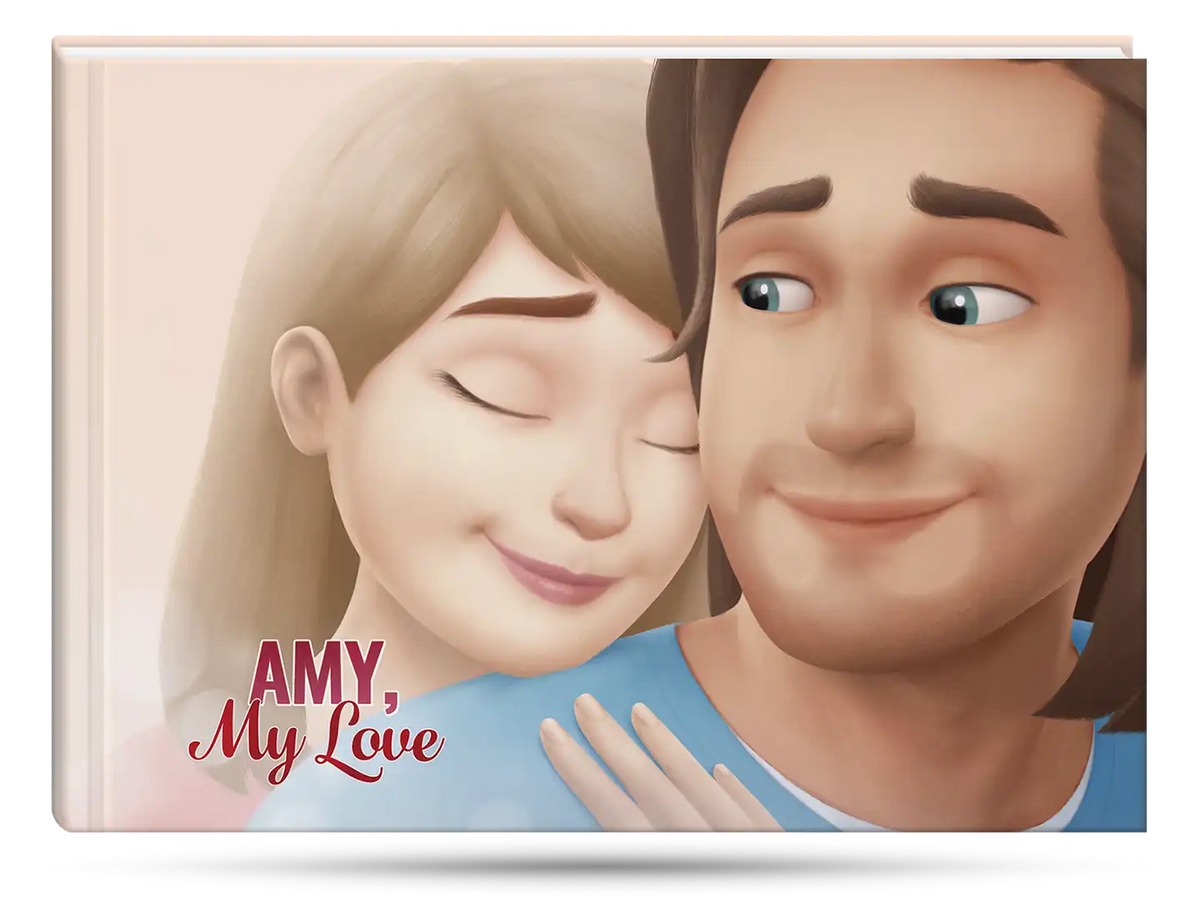The cover of a personalized book, which is a great gift for girlfriend.