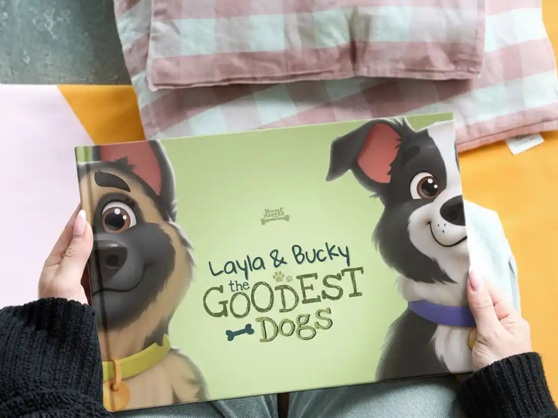 Beautiful personalized book for two dogs.