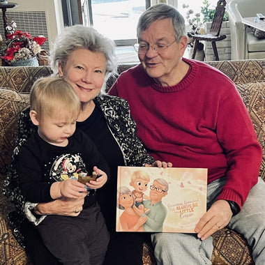 The best gift for grandma and grandpa for Mother or Father's Day, a personalized book about them and their grandkids.