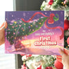 Cover of “Jake and Daddy’s First Christmas 2025” personalized holiday book shown in festive setting.