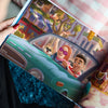 Page from a personalized book for couples with dog – fun romantic road trip with your furry best friend.