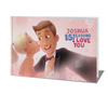 best proposal gift for boyfriend - a personalized love book ending in "will you marry me?"