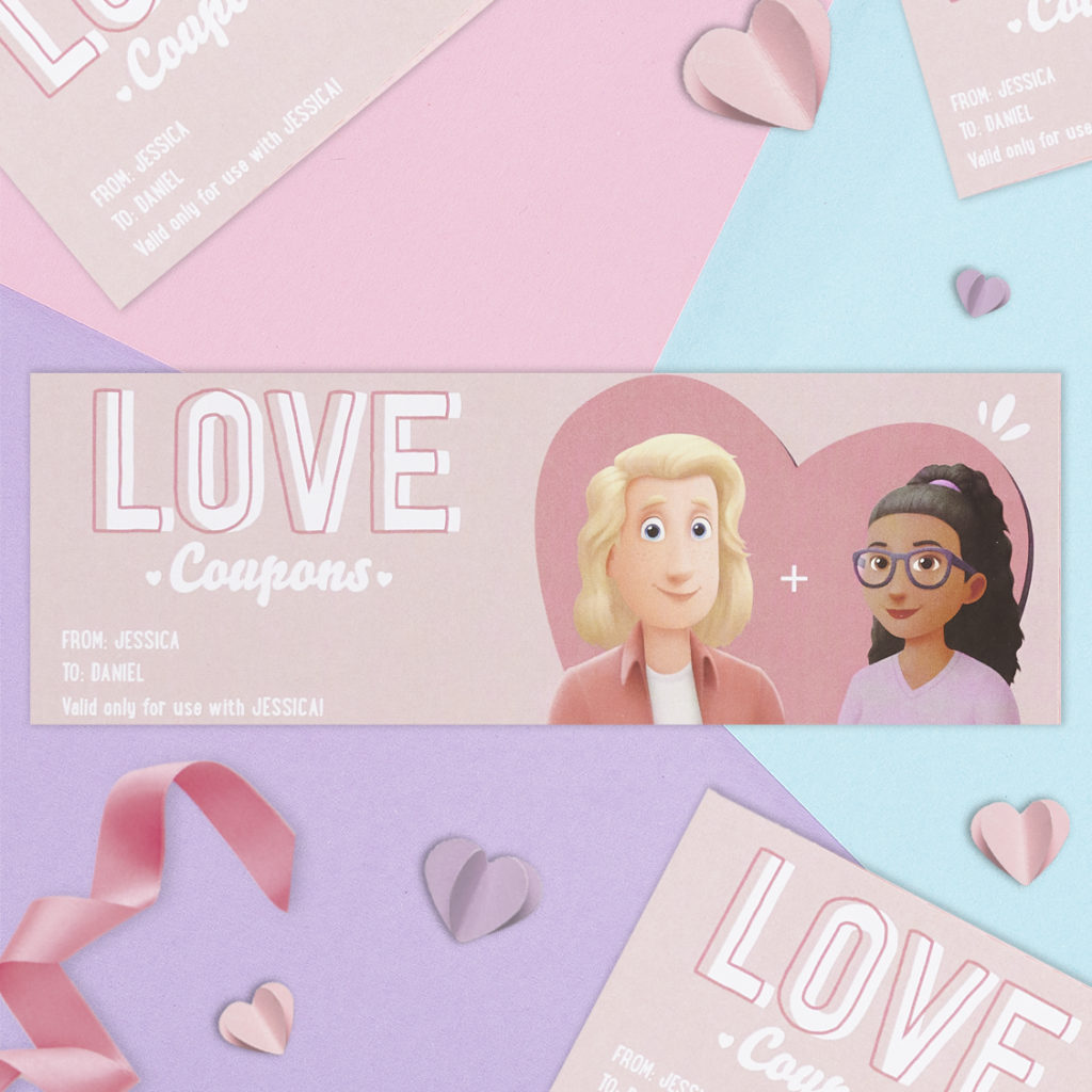 Hooray Heroes' personalized love coupons for boyfriends and girlfriends.