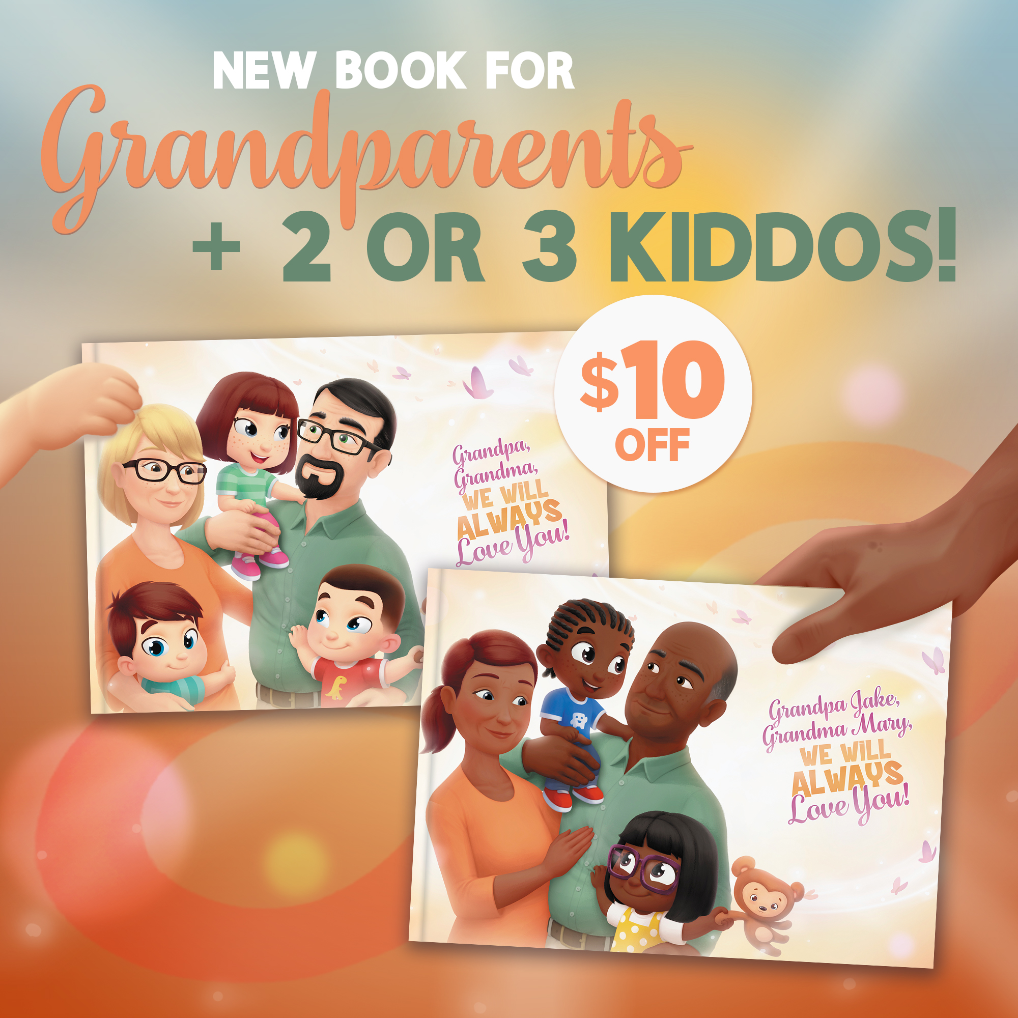 Our NEW Personalized Grandparents Book with 2 or 3 Grandkids!