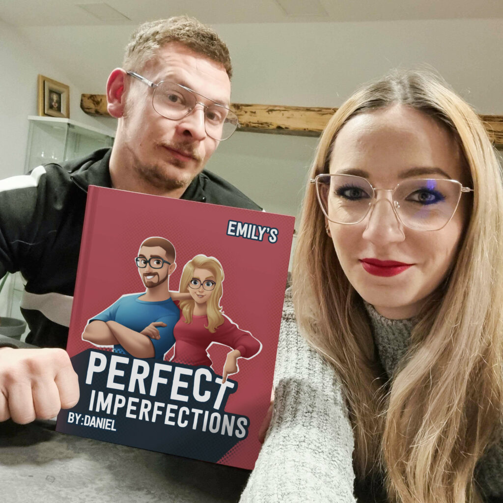 Funny couples gift - perfect imperfections personalized book