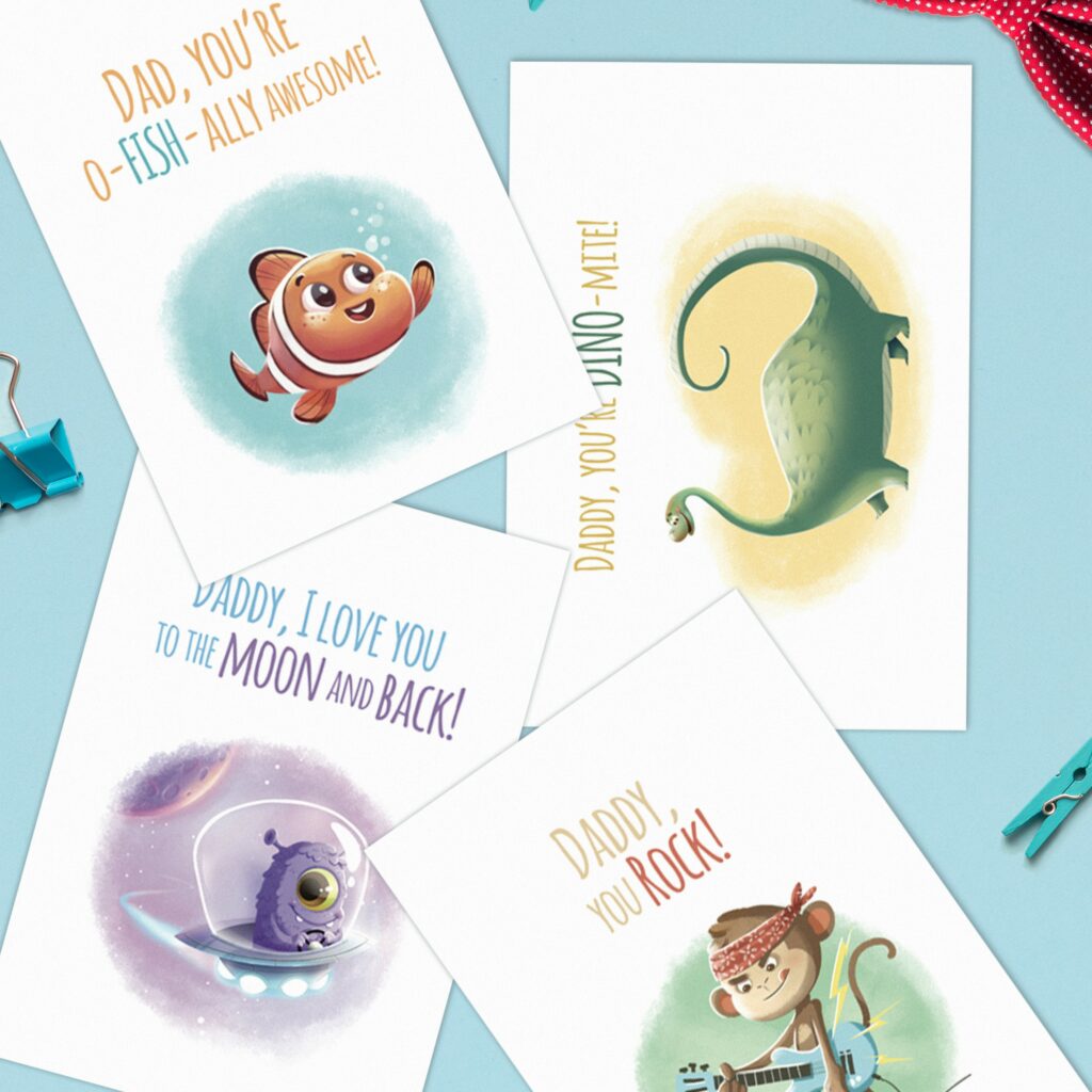 Four Free Dad-Inspired Cards from Hooray Heroes.