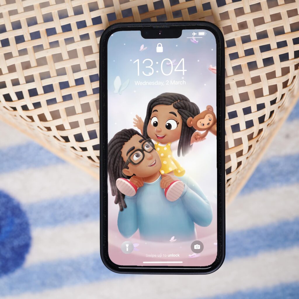 A photo of a Dad and Kiddie Mobile Wallpaper.