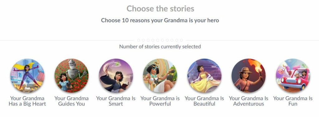 Choose 10 reason why your grandmother is your heros on the webpage of Hooray Heroes.