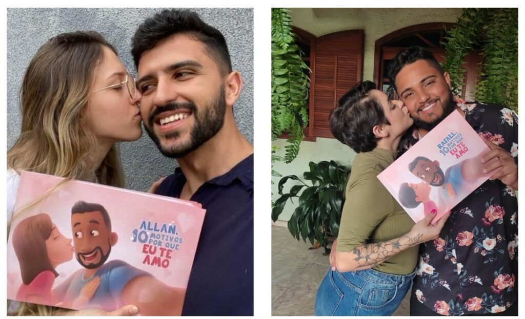 Hooray Heroes happy customers from Brazil and their personalised love books. 