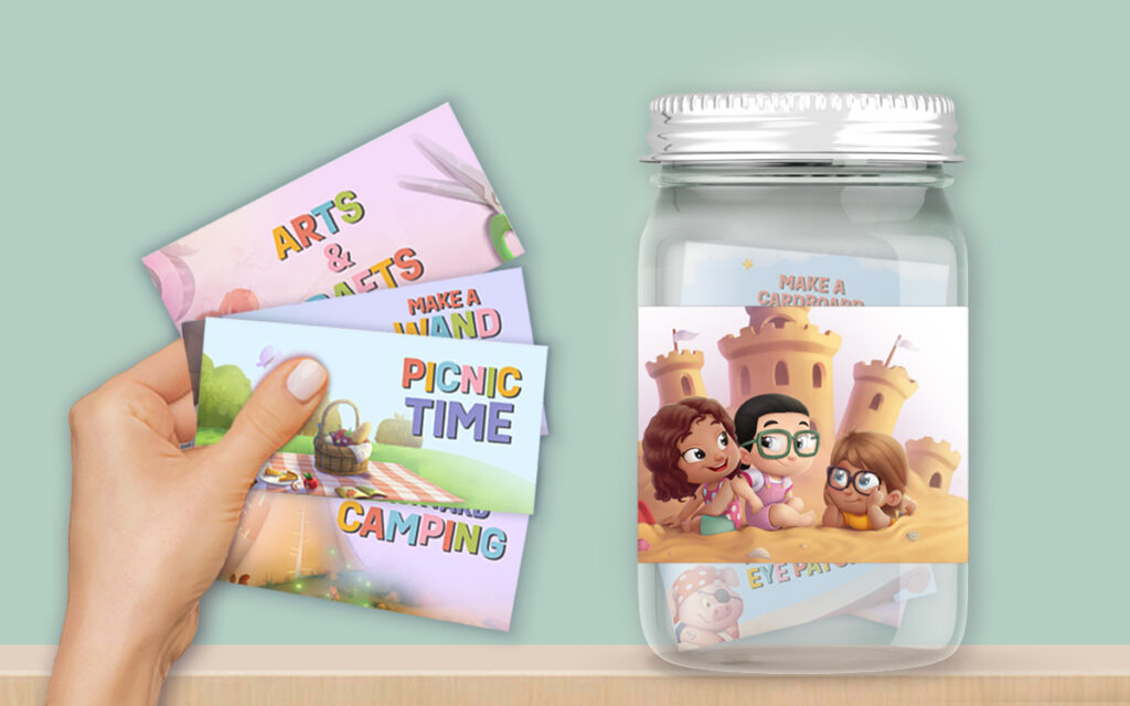 A free personalized adventure jar coupons that pair well with the new personalized books for siblings from Hooray Heroes called The Dream Team.