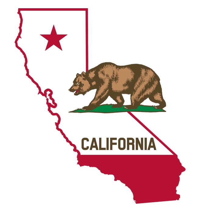 An illustrated picture of the state of California. 
