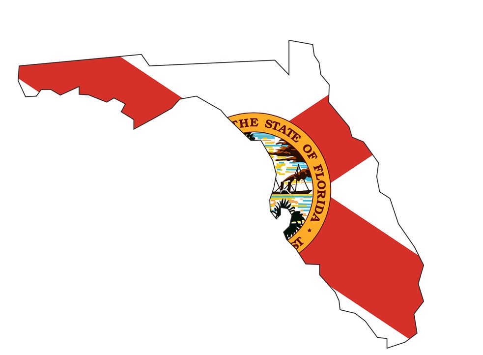 An illustrated picture of the state of Florida.