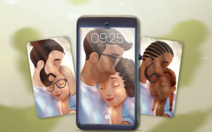 A personalized mobile wallpaper for couples