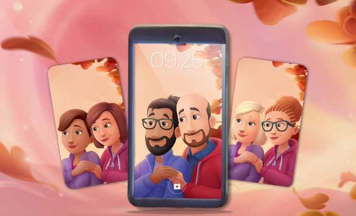 A personalized mobile wallpaper for same-sex couples