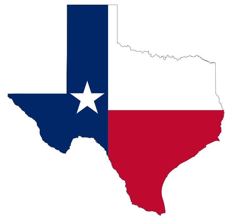 An illustrated picture of the state of Texas.