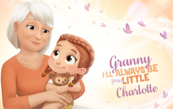 The cover of a book for grandma and grandchild, an amazing custom gift.